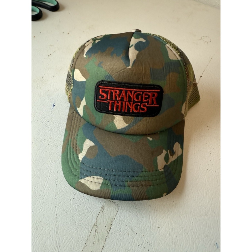Stranger Things Foam‎ Trucker Hat Camouflage. Adjustable Heat Pressed